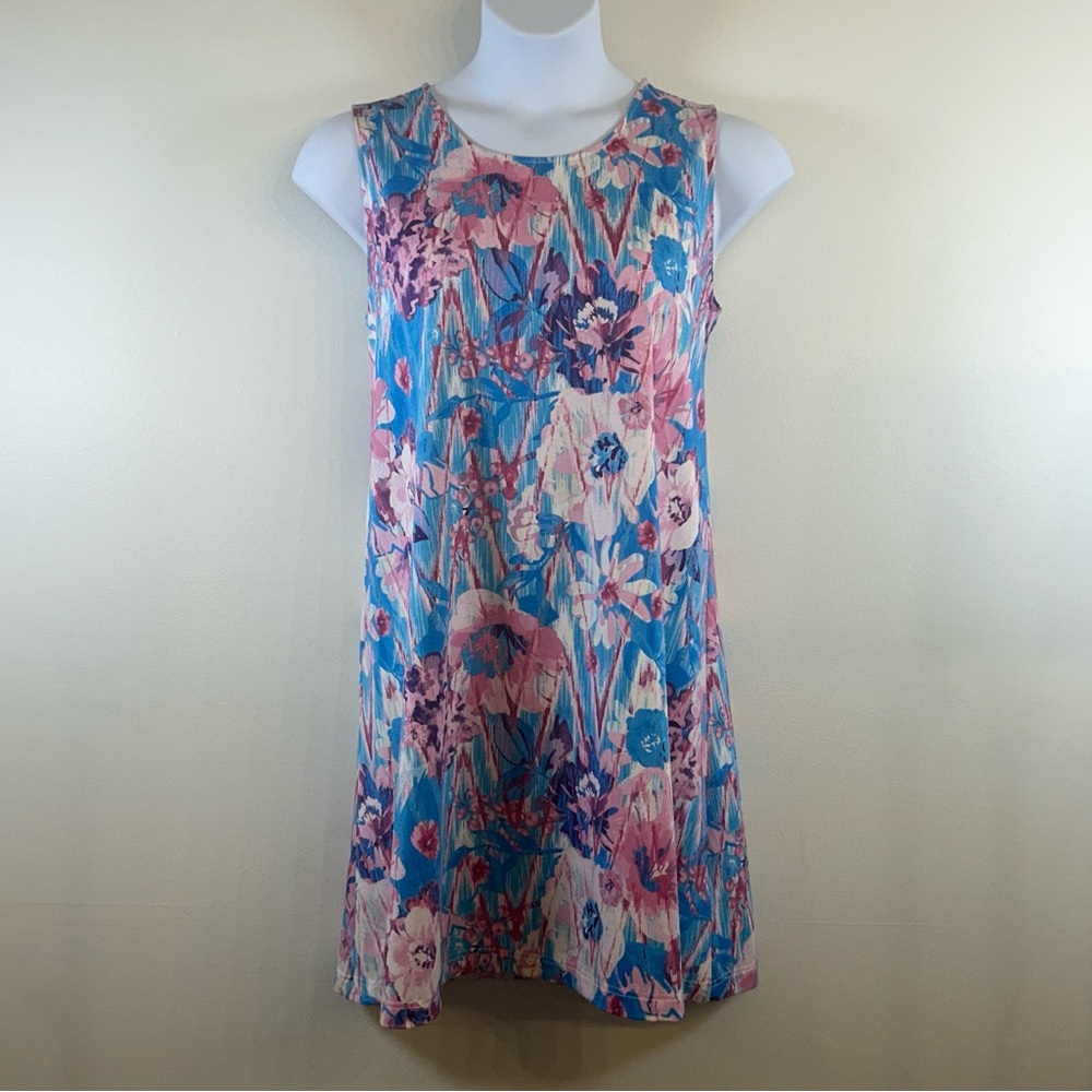 Stella Parker Women's L Turquoise Blue/Pink Swim Cover-up - Picture 3 of 7